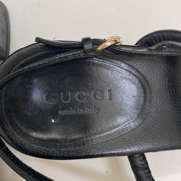 Gucci Black Leather Slingback Sandals - Picture 3 of 9